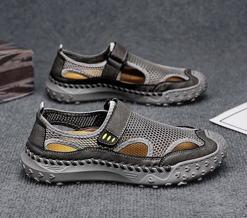 ⏰Last Day! 45% OFF 🔥HIKER®Men's Handcrafted Cowhide Mesh Breathable Orthopedic Outdoor Sandals