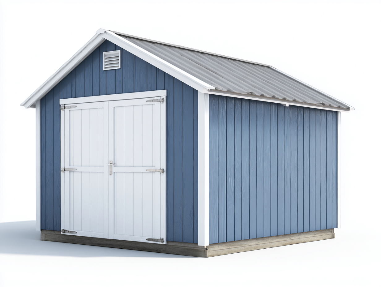 Casetta da giardino 180x150x195 cm Blu/Grigio Stile moderno-Homipad