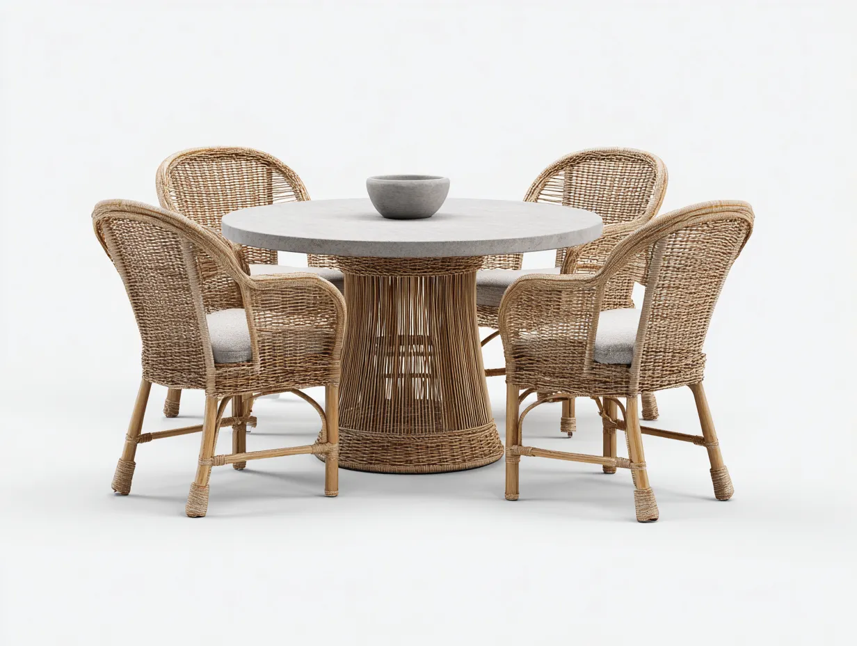 Set tavolo e sedie da giardino 135x135x75 cm Marrone chiaro Stile classico-Homipad