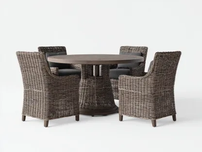 Set tavolo e sedie da giardino 140x140x75 cm Grigio Stile moderno-Homipad