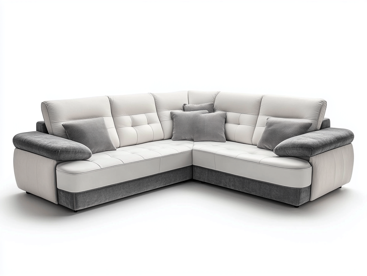 Divano angolare 260x180x85 cm Grigio/Beige Stile moderno-Homipad