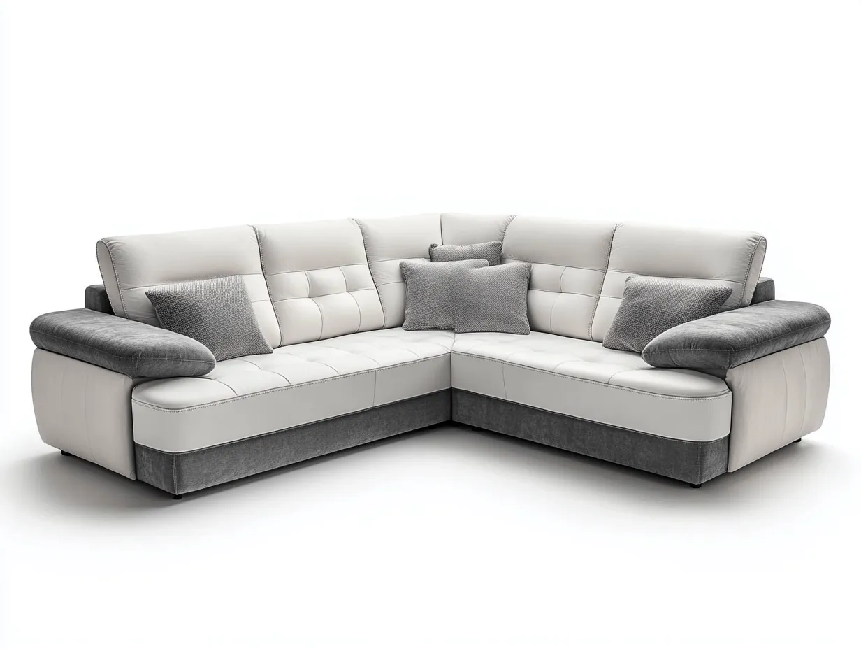 Divano angolare 260x180x85 cm Grigio/Beige Stile moderno-Homipad