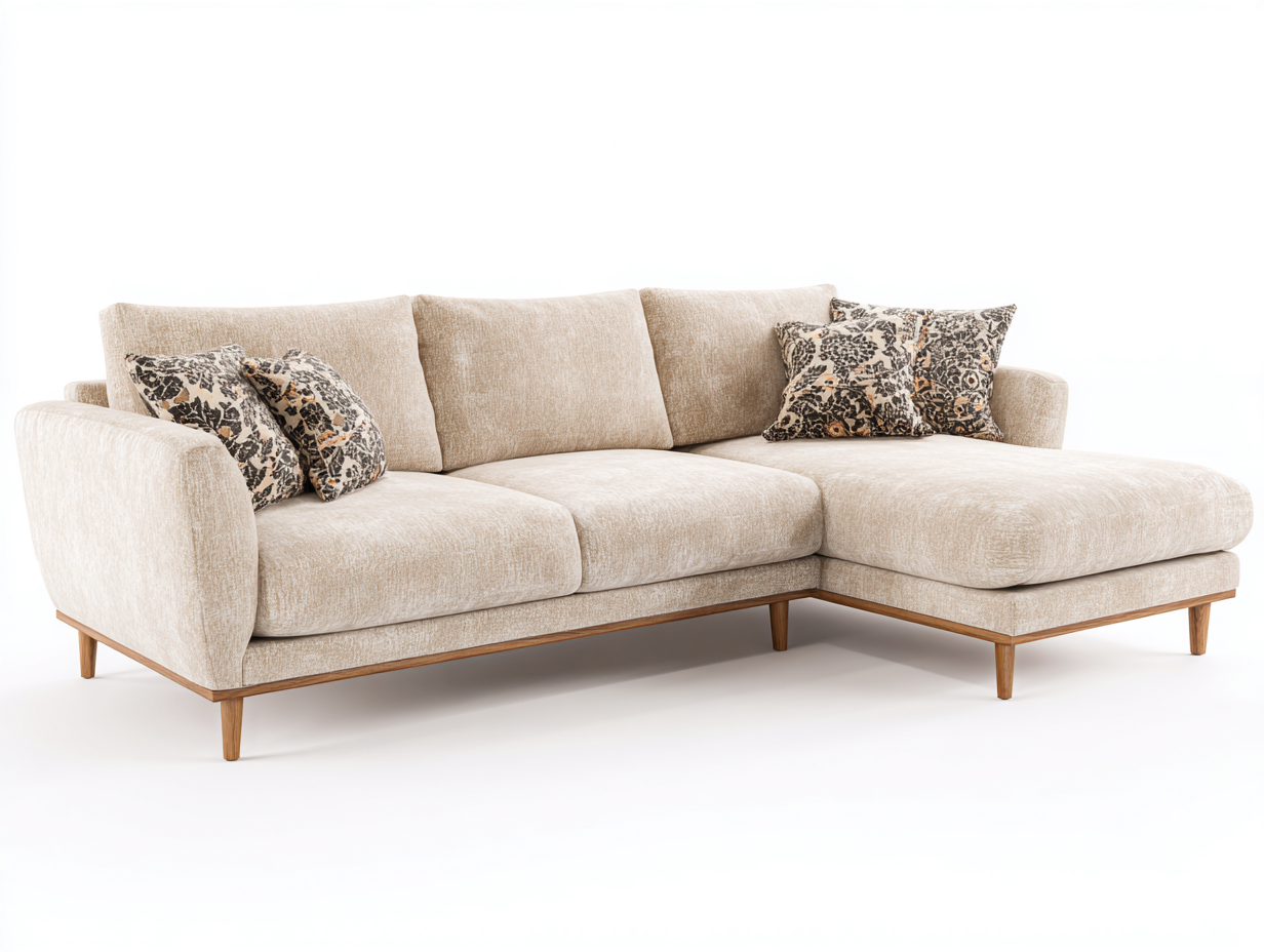 Divano angolare 250x170x82 cm Grigio chiaro Stile scandinavo-Homipad