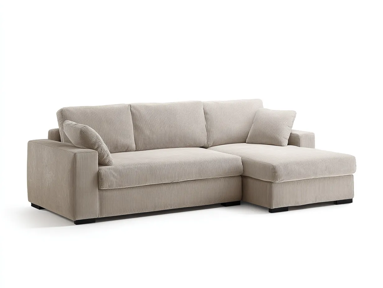 Divano angolare 250x170x82 cm Beige Stile confortevole-Homipad