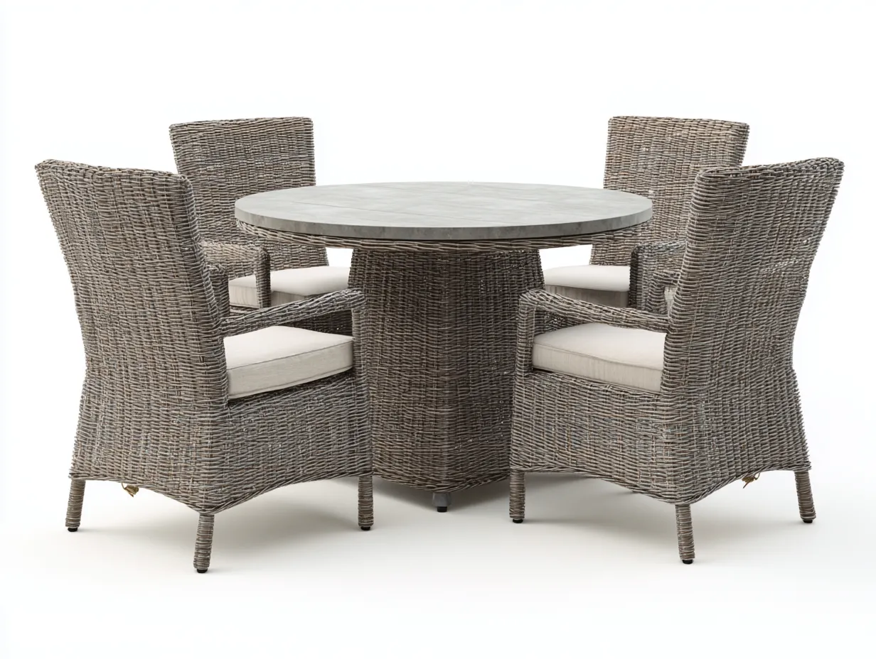 Set tavolo e sedie da giardino 130x130x75 cm Grigio Stile moderno-Homipad