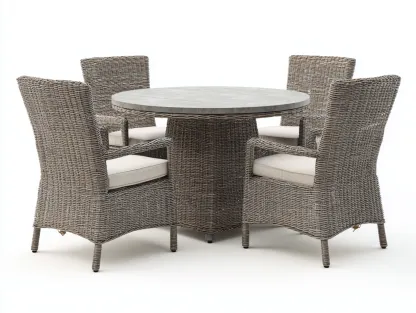 Set tavolo e sedie da giardino 130x130x75 cm Grigio Stile moderno-Homipad