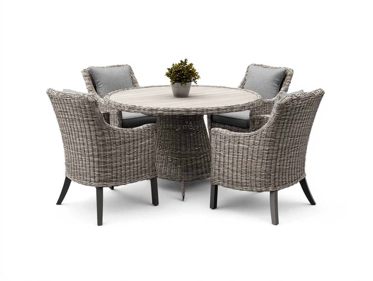 Set tavolo e sedie da giardino 125x125x74 cm Grigio scuro Stile elegante-Homipad