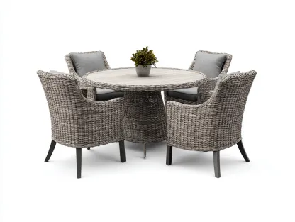 Set tavolo e sedie da giardino 125x125x74 cm Grigio scuro Stile elegante-Homipad