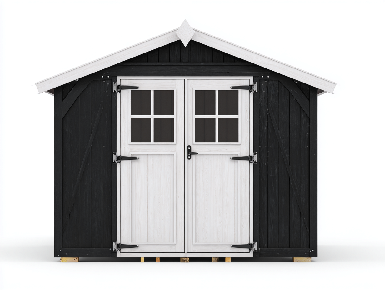 Casetta da giardino 205x155x190 cm Nero Stile minimal-Homipad