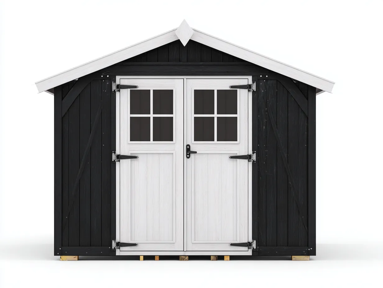 Casetta da giardino 205x155x190 cm Nero Stile minimal-Homipad