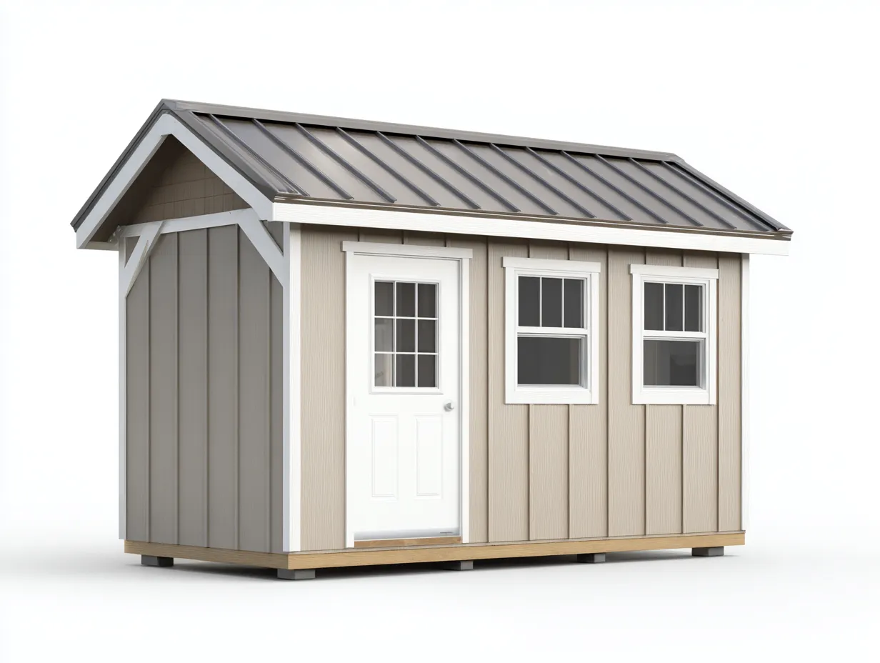 Casetta da giardino 215x165x195 cm Beige Stile cottage-Homipad