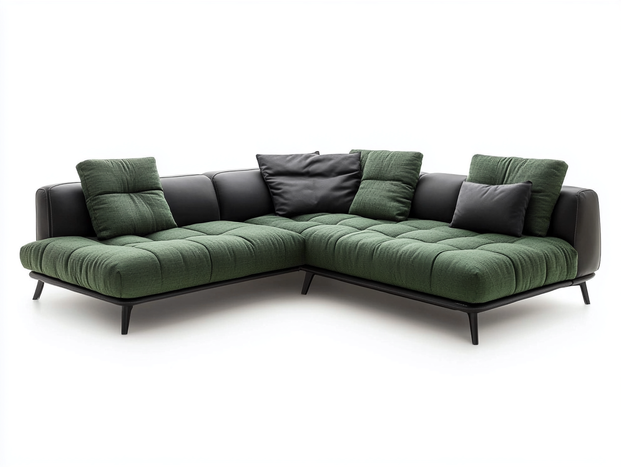 Divano angolare 270x185x86 cm Verde Stile moderno-Homipad