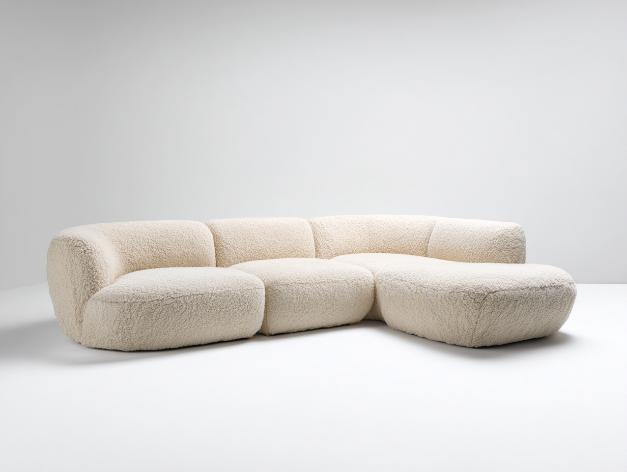 Divano angolare 270x185x85 cm Beige chiaro Stile morbido-Homipad