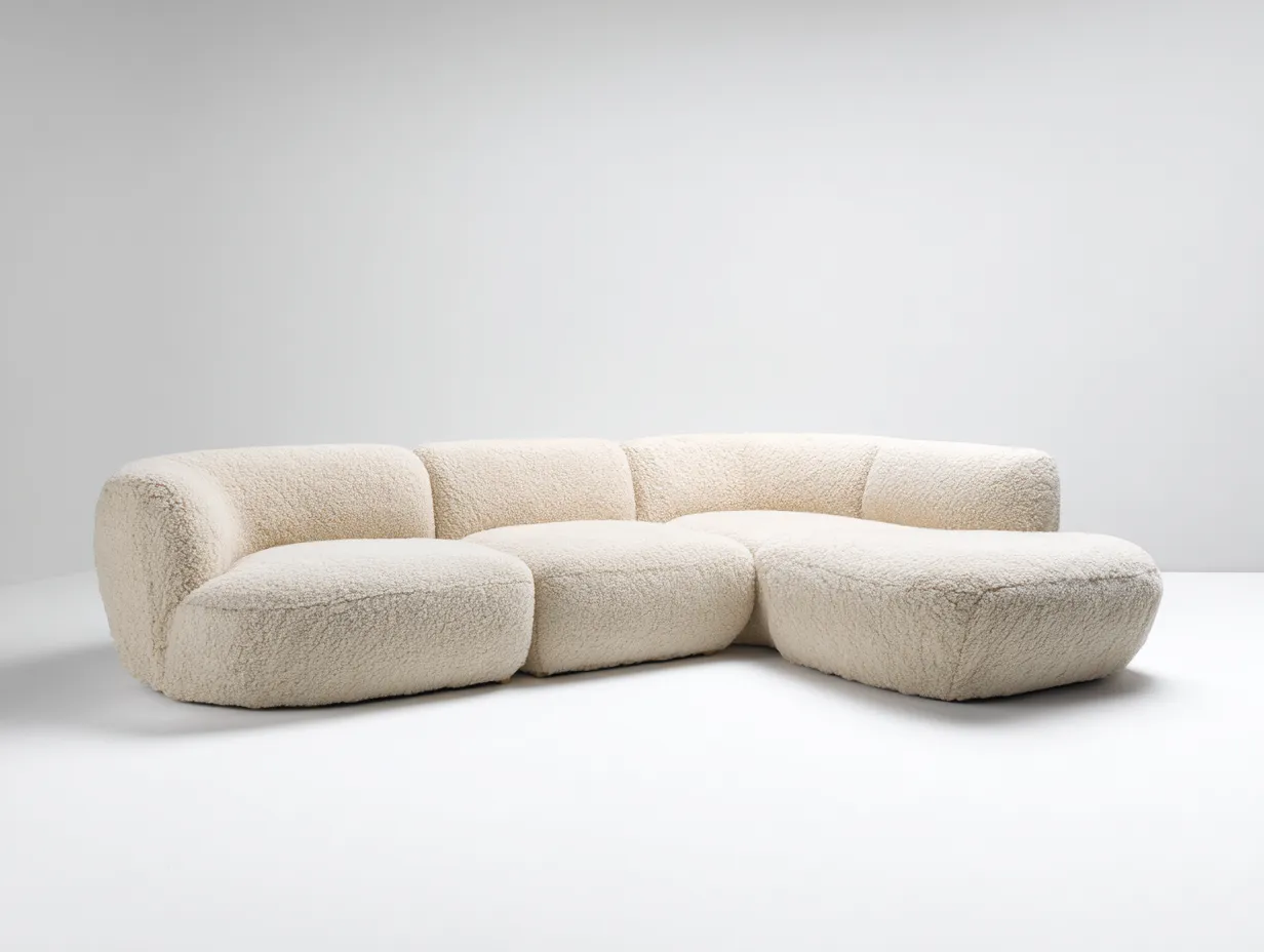 Divano angolare 270x185x85 cm Beige chiaro Stile morbido-Homipad