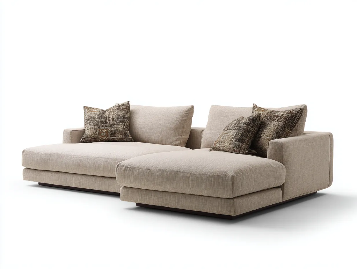 Divano angolare 265x180x85 cm Beige chiaro Stile moderno-Homipad