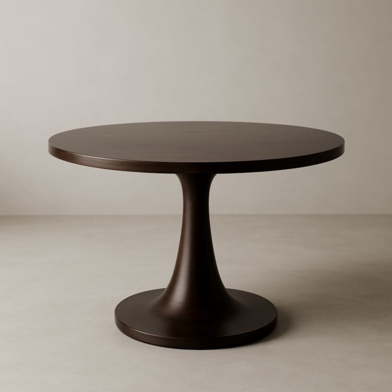 Table ronde en bois marron diamètre 120cm