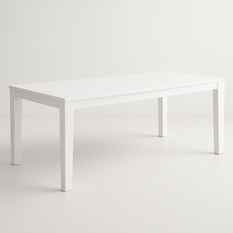Table rectangulaire bois blanc 180x90x75 cm