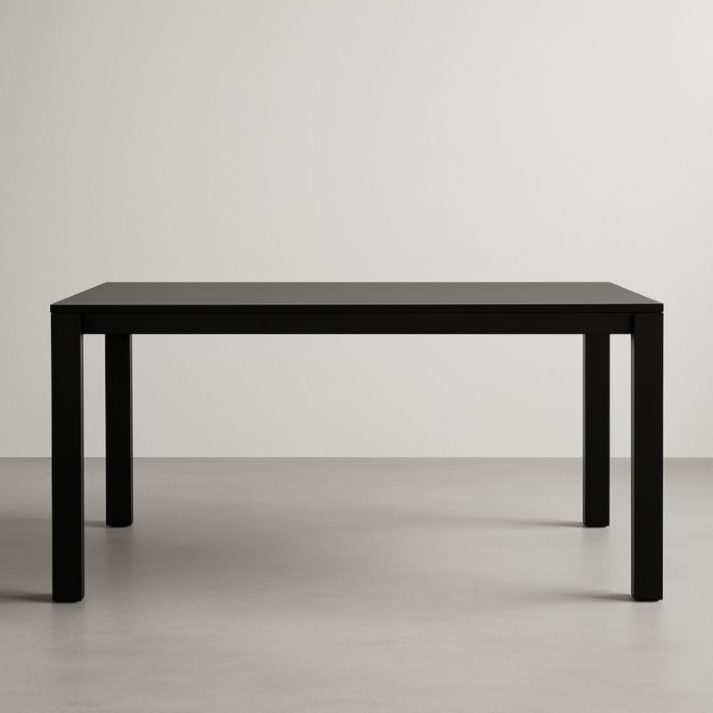 Table rectangulaire en acier et MDF noir 120x80x75 cm