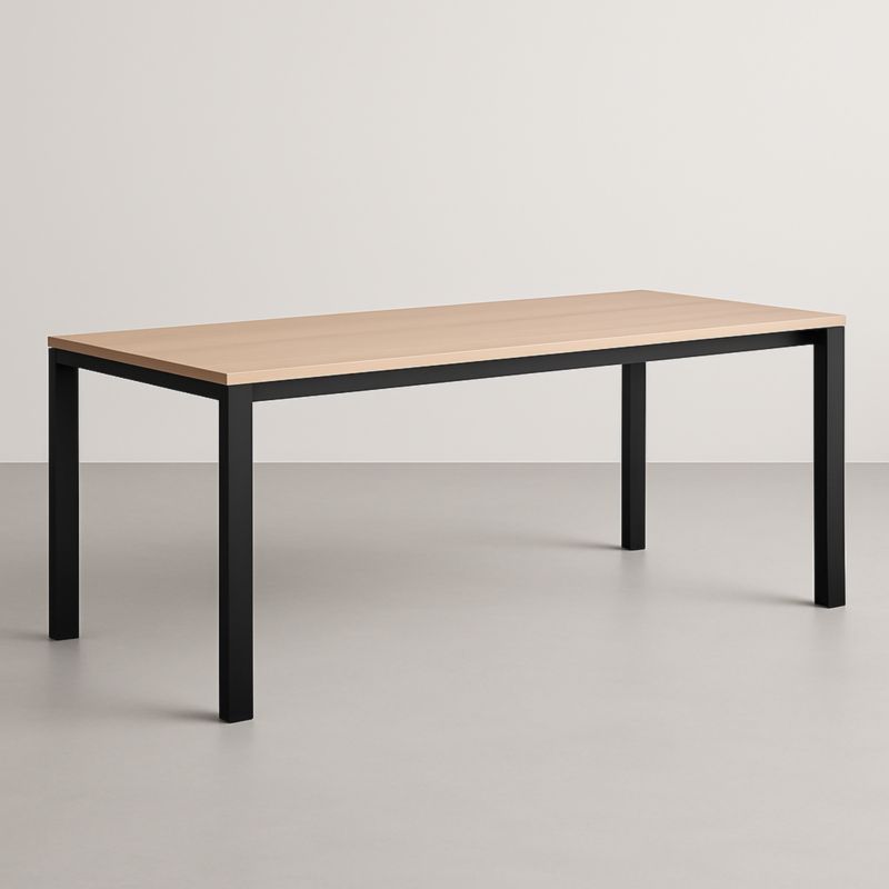 Table rectangulaire en bois et métal Noir 200x90x75 cm