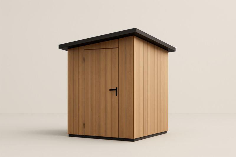 Abri de jardin en bois avec toit incliné noir