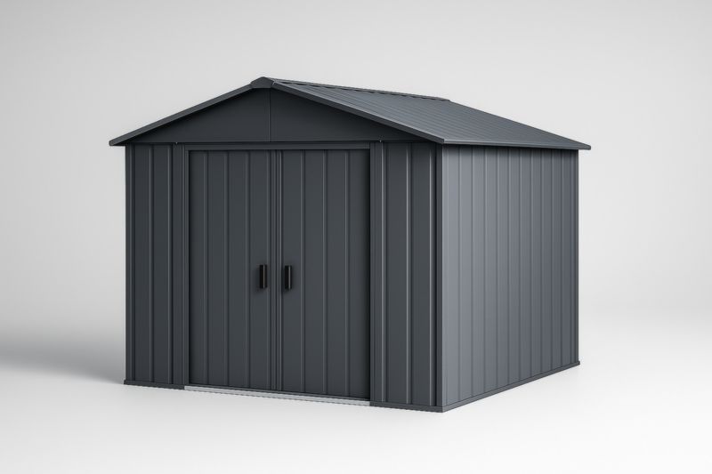 Abri de Jardin en Métal Gris avec Portes Coulissantes 260x260x210 cm