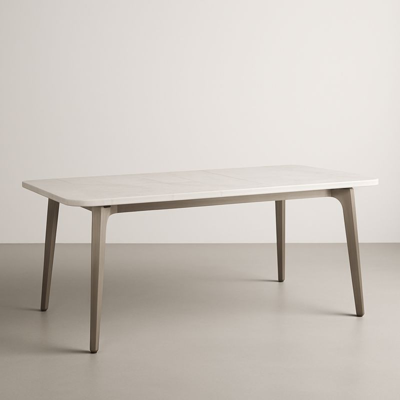 Table rectangulaire en céramique et métal blanc 180x90 cm
