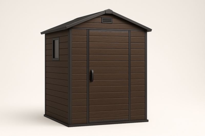 Abri de Jardin en Résine Marron 185x152x226 cm