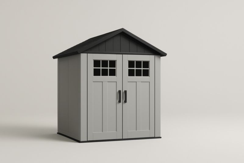 Abri de Jardin en Résine avec Double Porte Gris Anthracite