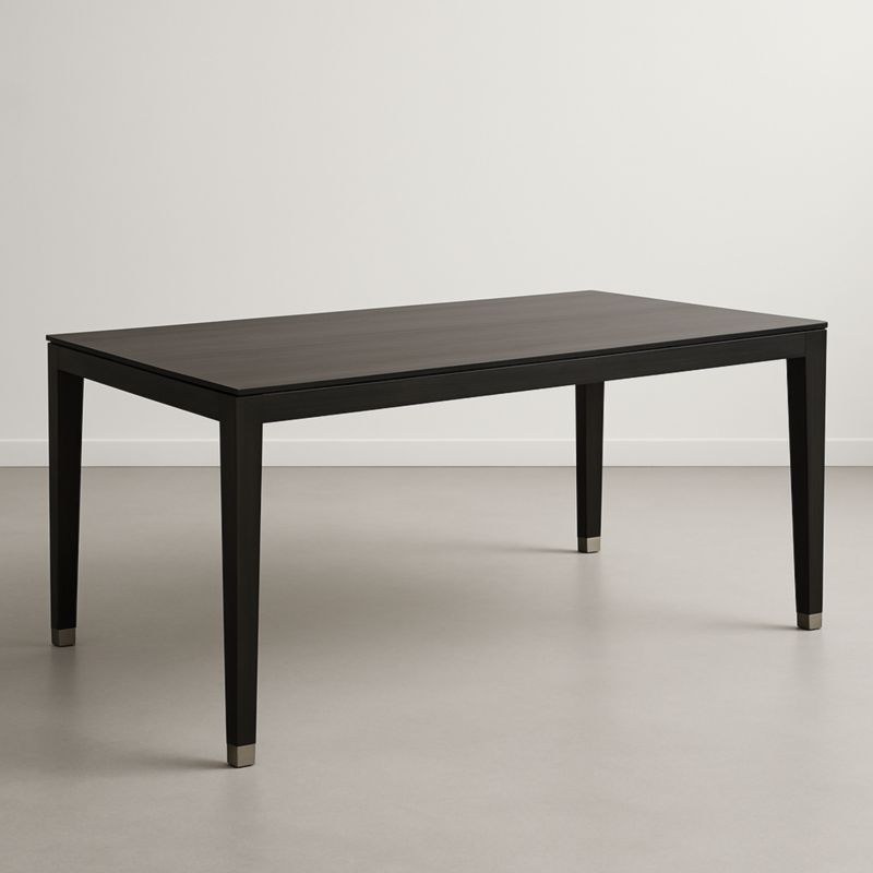 Table à manger rectangulaire en bois noir 180x90x75 cm