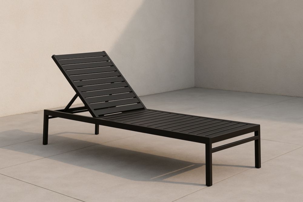 Chaise Longue Jardin Aluminium Noir