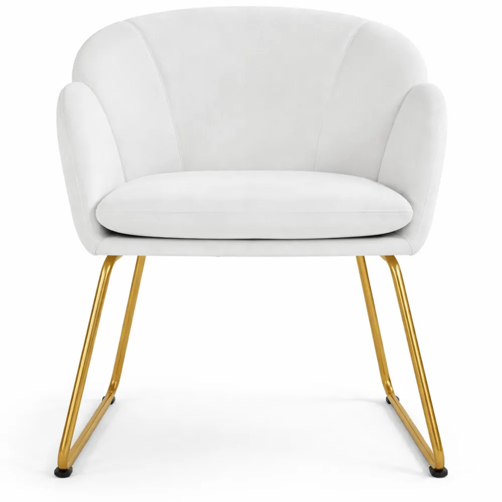 Fauteuil confortable en velours avec pieds en métal pour salon-Nestdecorco