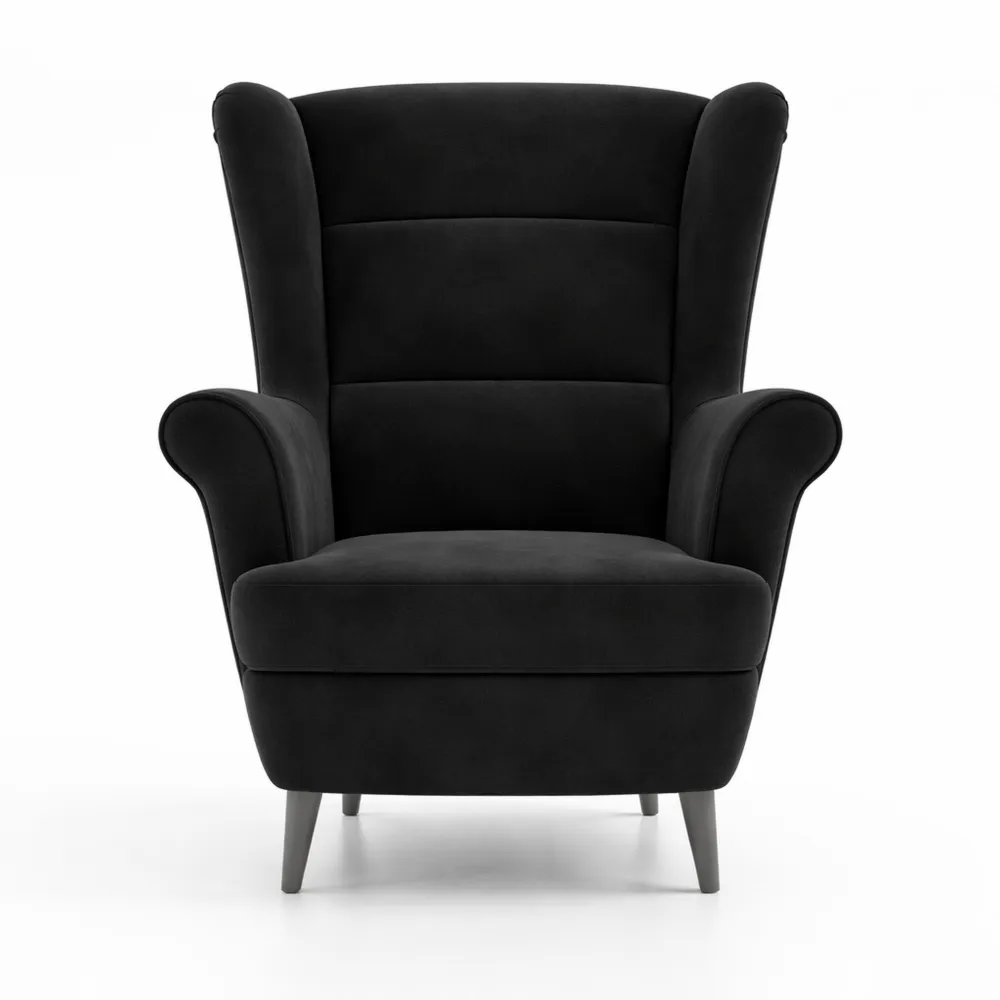 Fauteuil Relaxation Velours Noir pour Salon et Bureau-Nestdecorco