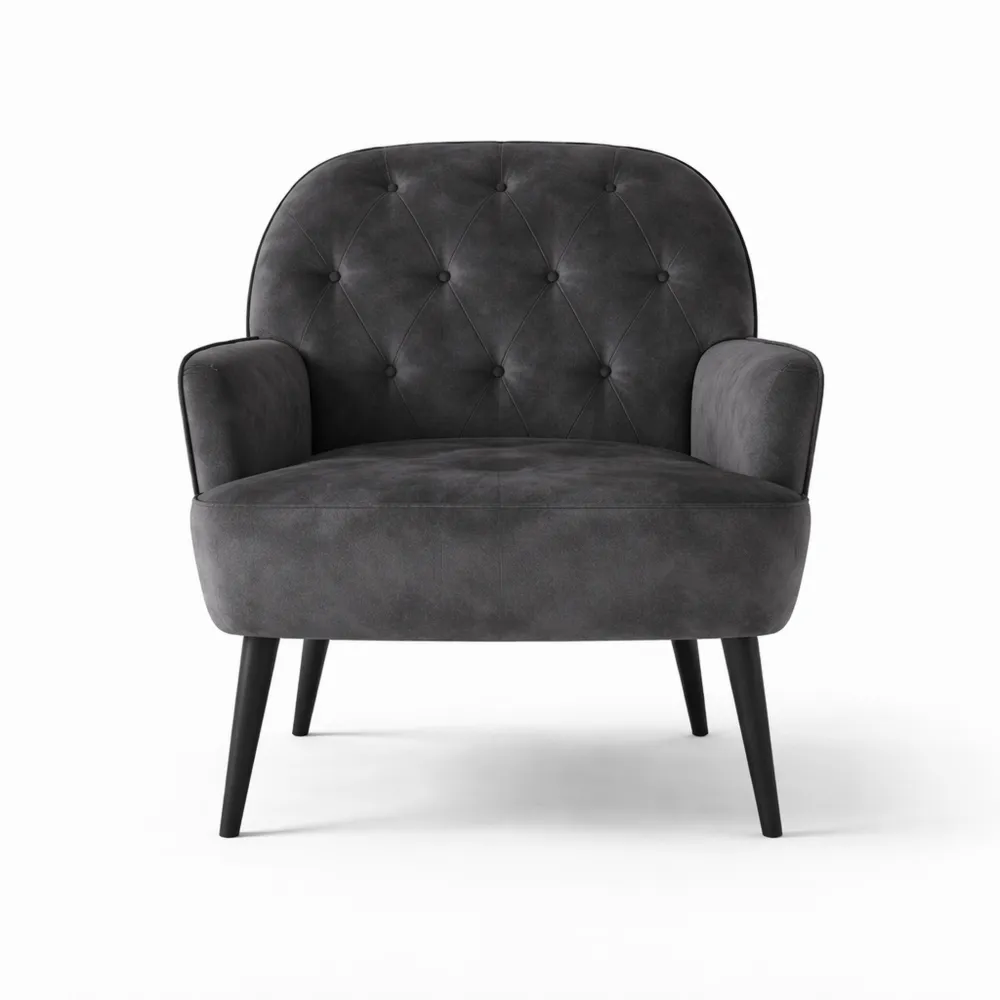 Fauteuil Scandinave en Velours avec Rangement et Accoudoirs-Nestdecorco