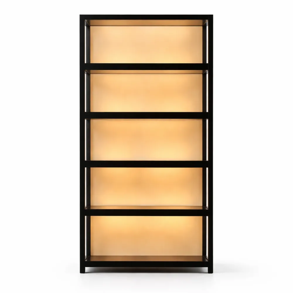 Armoire d'Exposition à 8 Niveaux avec Portes en Verre-Nestdecorco