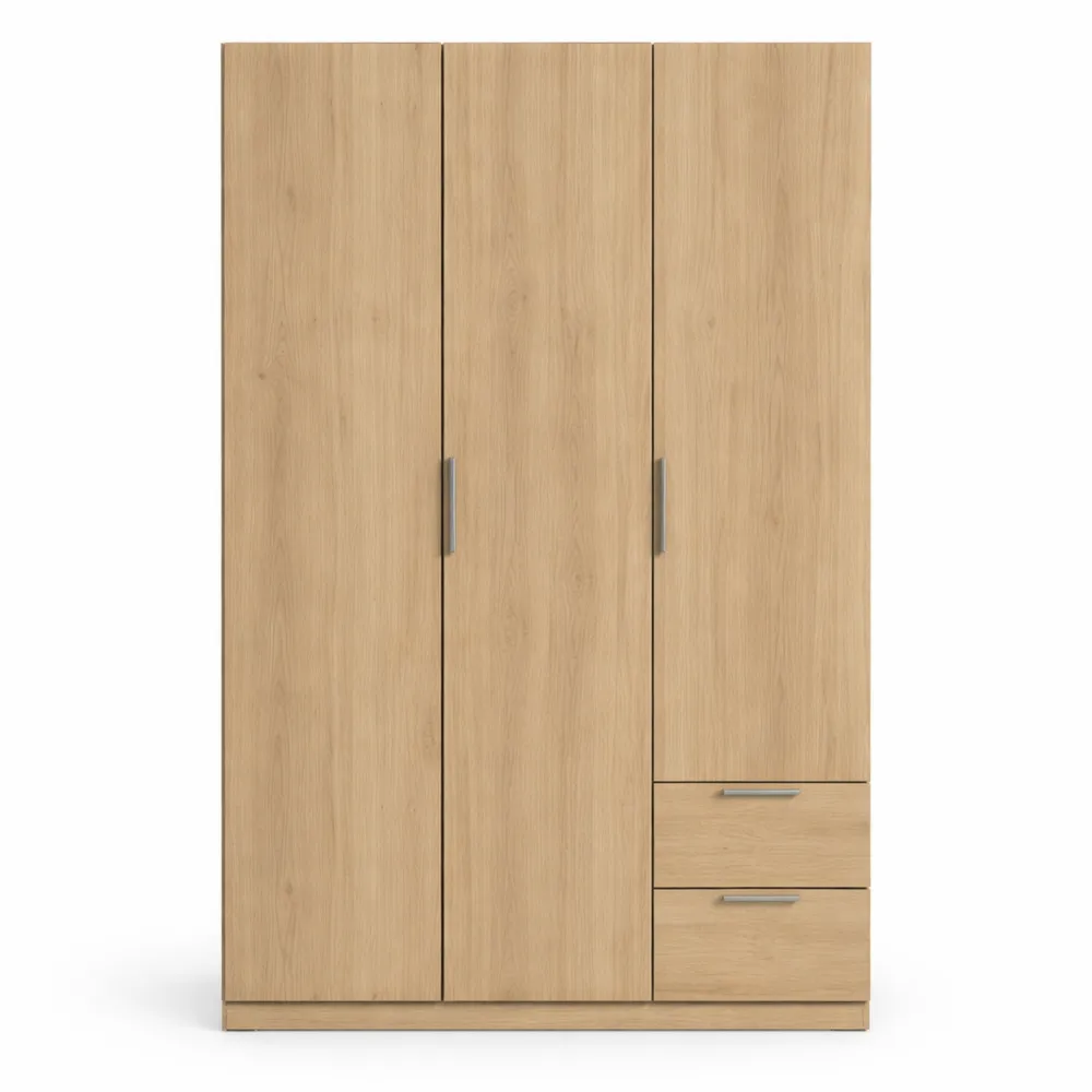 Armoire de Rangement Moderne 3 Portes avec Tiroirs et Étagères-Nestdecorco