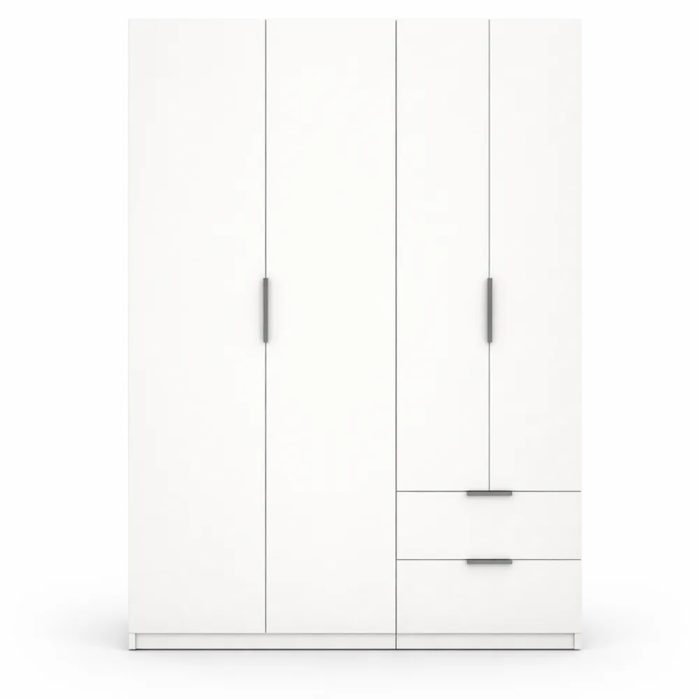 Grande armoire avec penderie et étagères, blanche-Nestdecorco