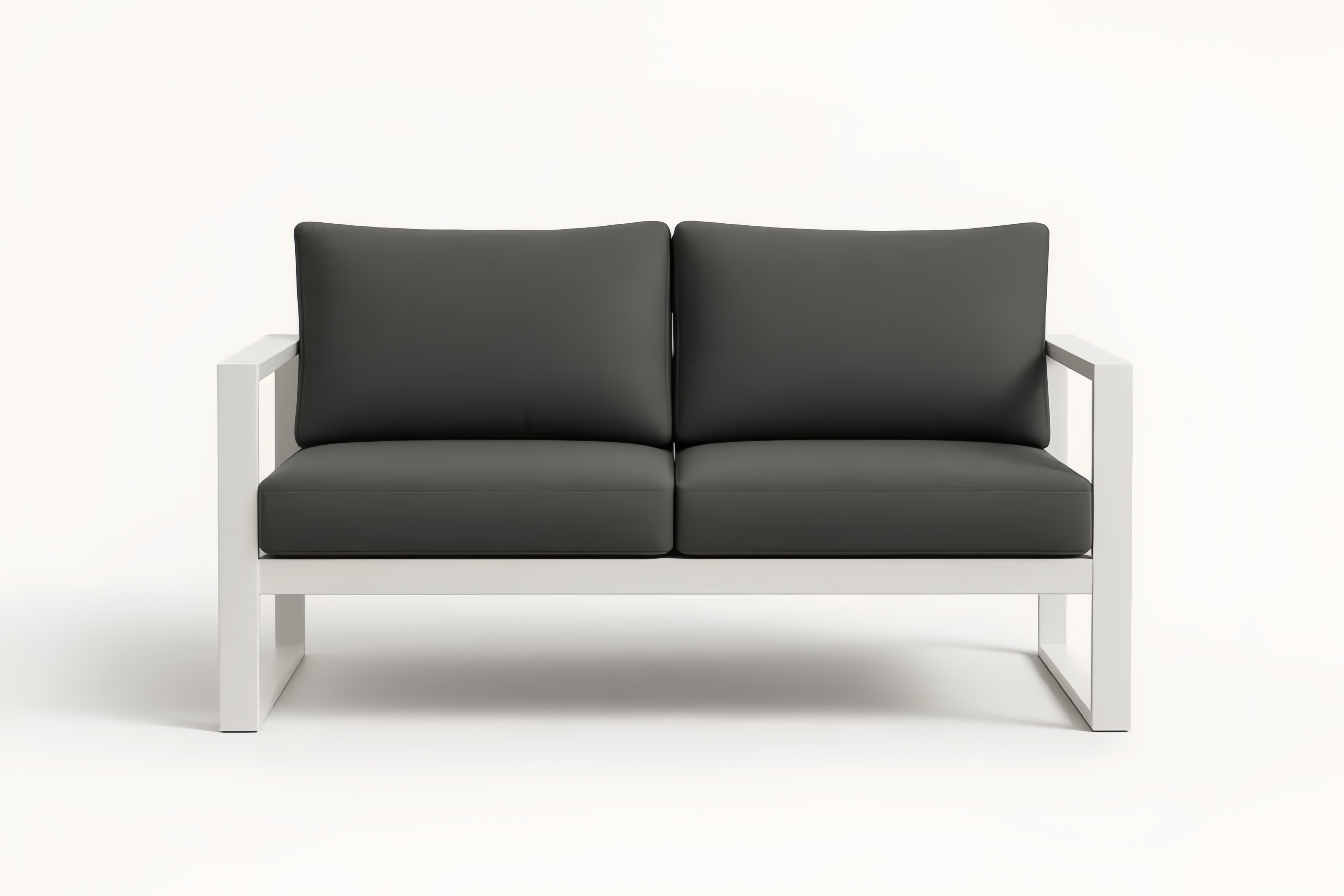 Canapé 2 Places Aluminium Gris