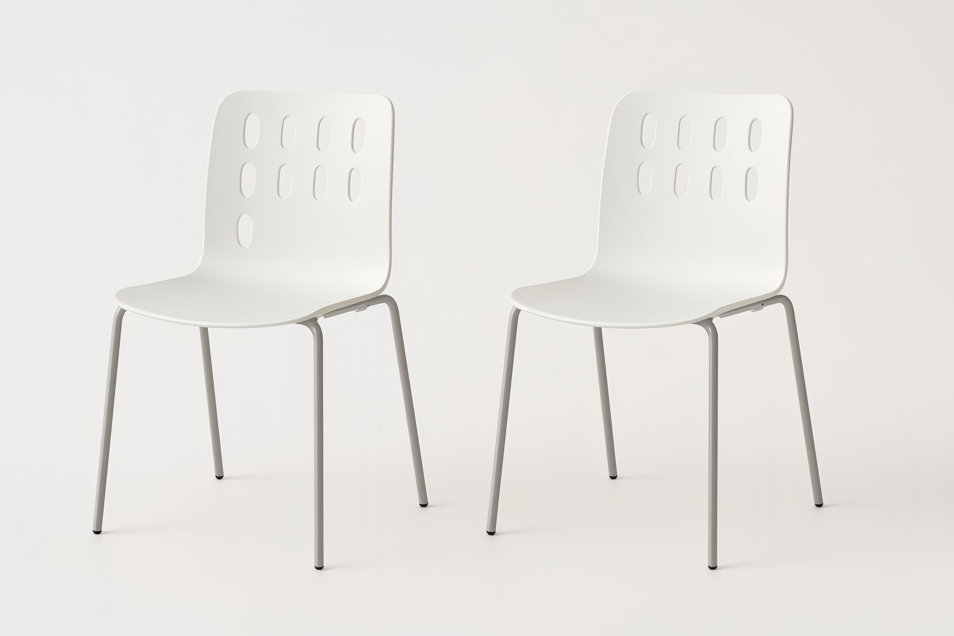 Set de 2 chaises en polypropylène et acier Blanc