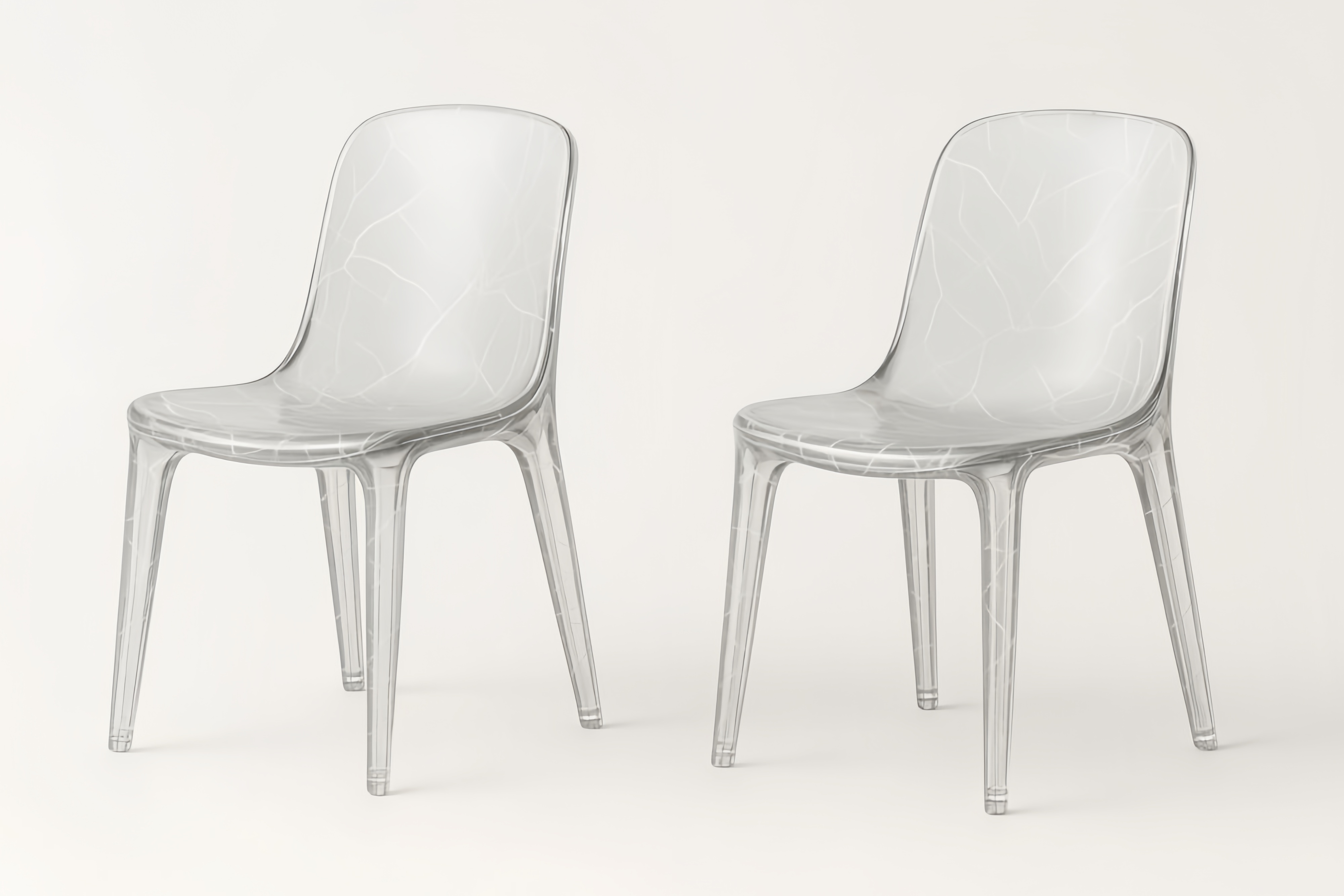 Chaises en polycarbonate transparent motif branche Lot de 2