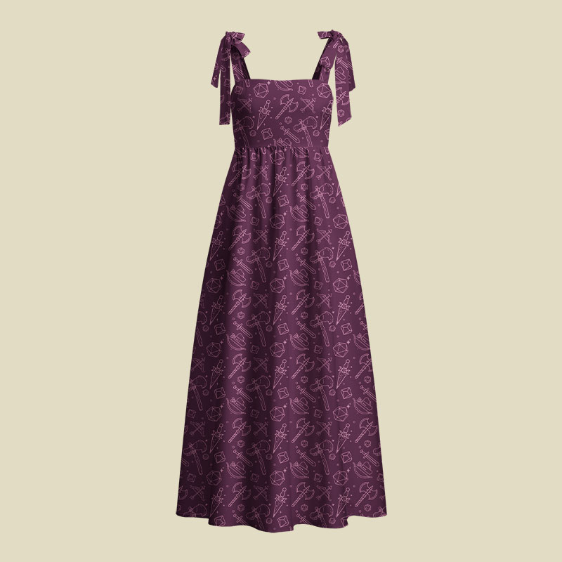 DND Medieval Weapons Playful Maxi Dress