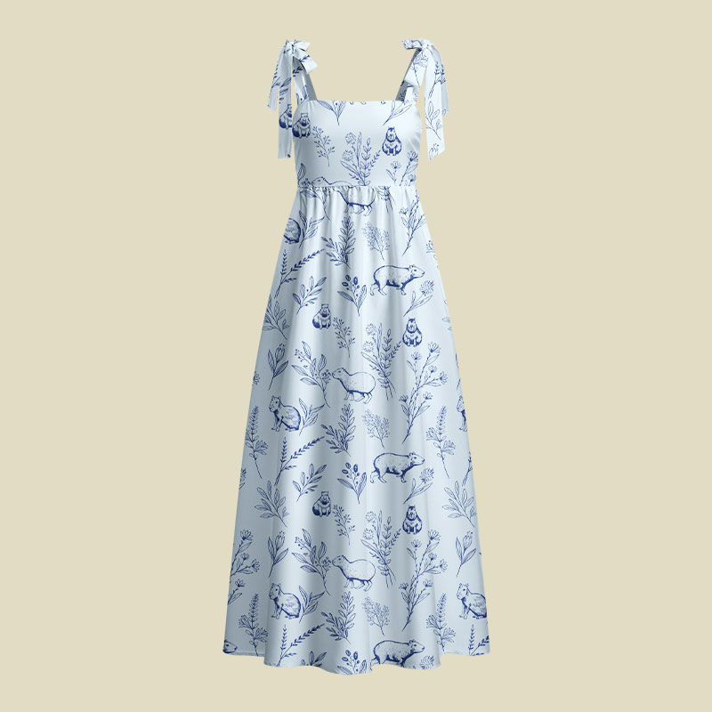 Capybara Playful Maxi Dress
