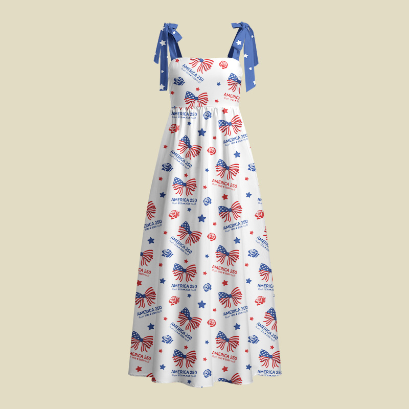 America 250 Patriotic Playful Maxi Dress