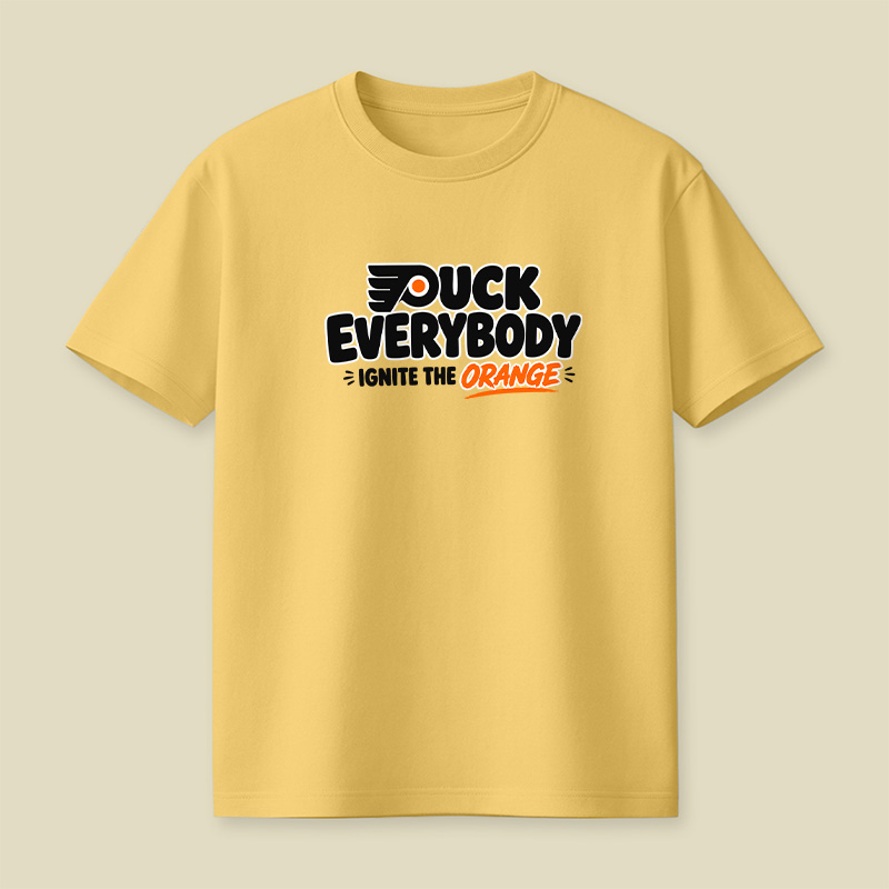 Puck Everybody Ignite The Orange Hockey Playful T-Shirt