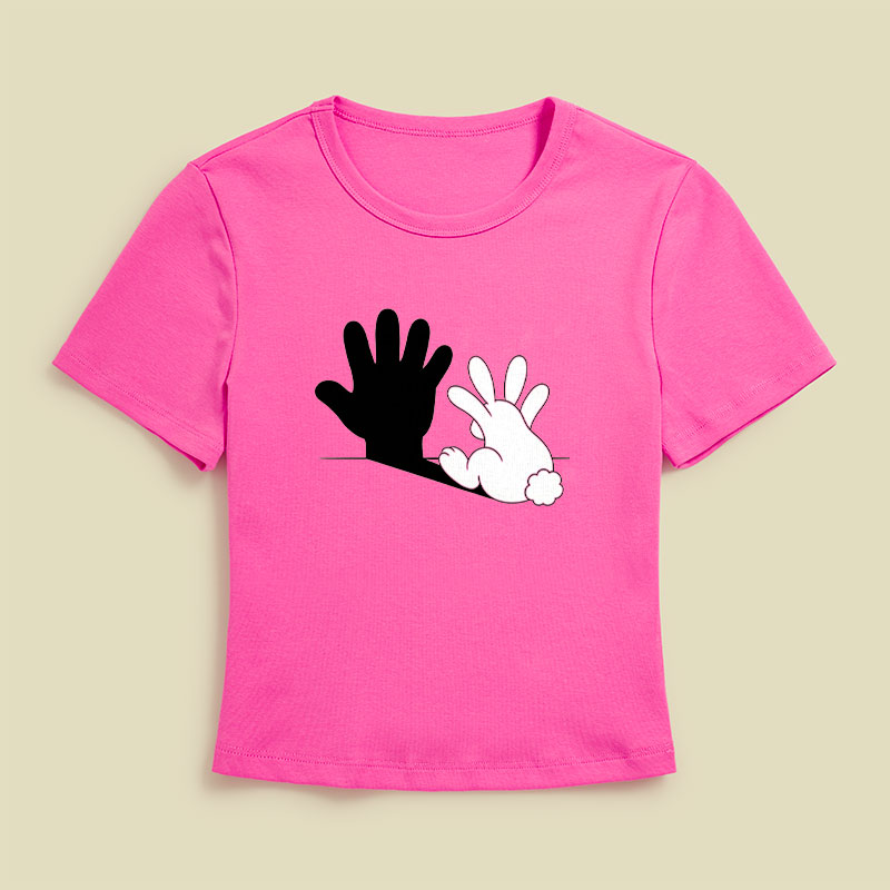 Rabbit Hand Shadow Geek Baby Tee