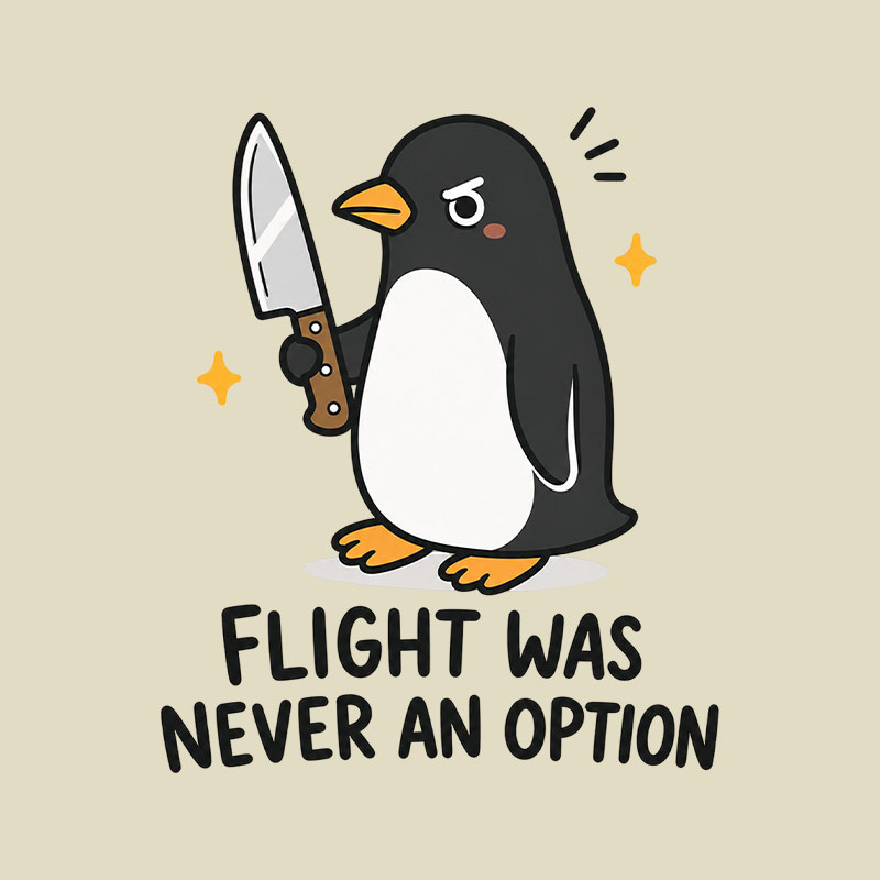 Flight was Never an Option Sarcastic Playful T-Shirt