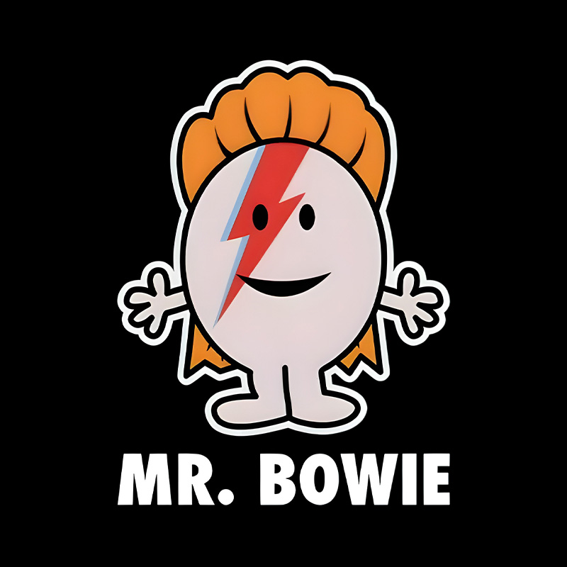 Mr Bowie Cartoon Playful T-Shirt