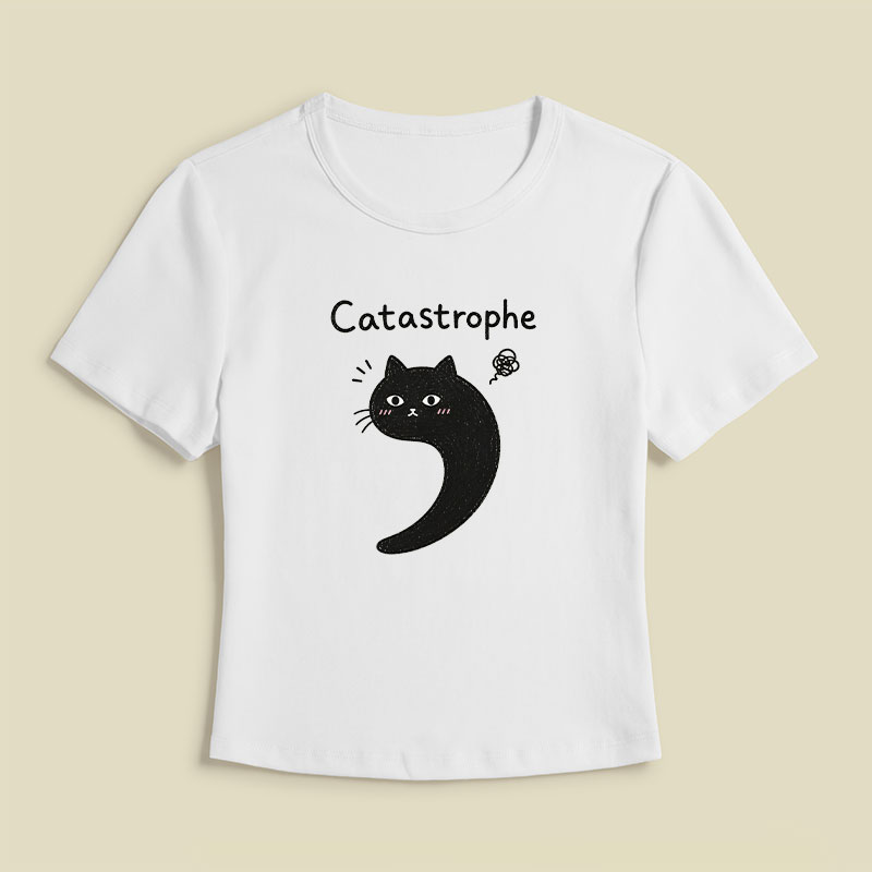 Black Cat Catastrophe Humor Geek Baby Tee