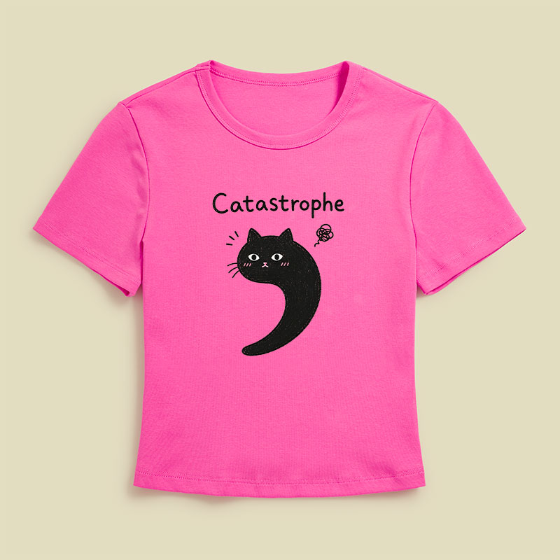Black Cat Catastrophe Humor Geek Baby Tee