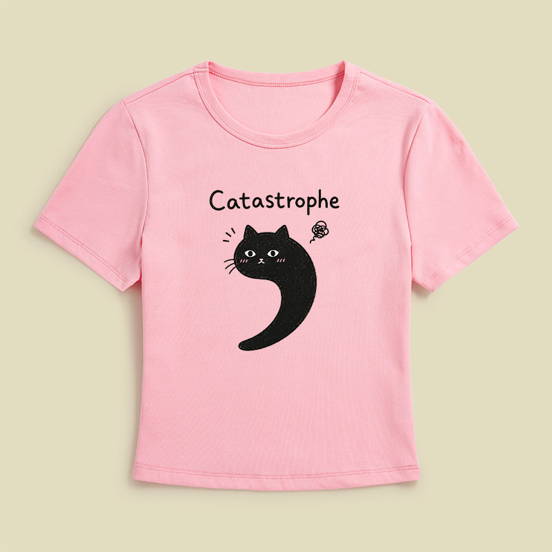 Black Cat Catastrophe Humor Geek Baby Tee