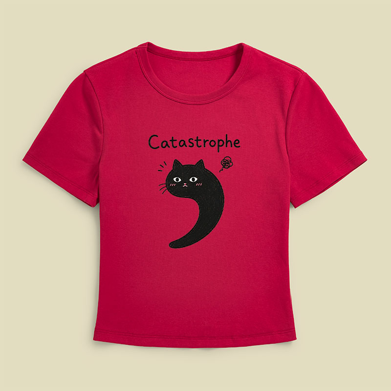 Black Cat Catastrophe Humor Geek Baby Tee